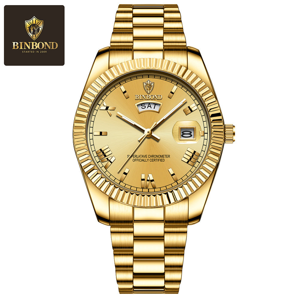 Classic Business Quartz Watch with Date Display