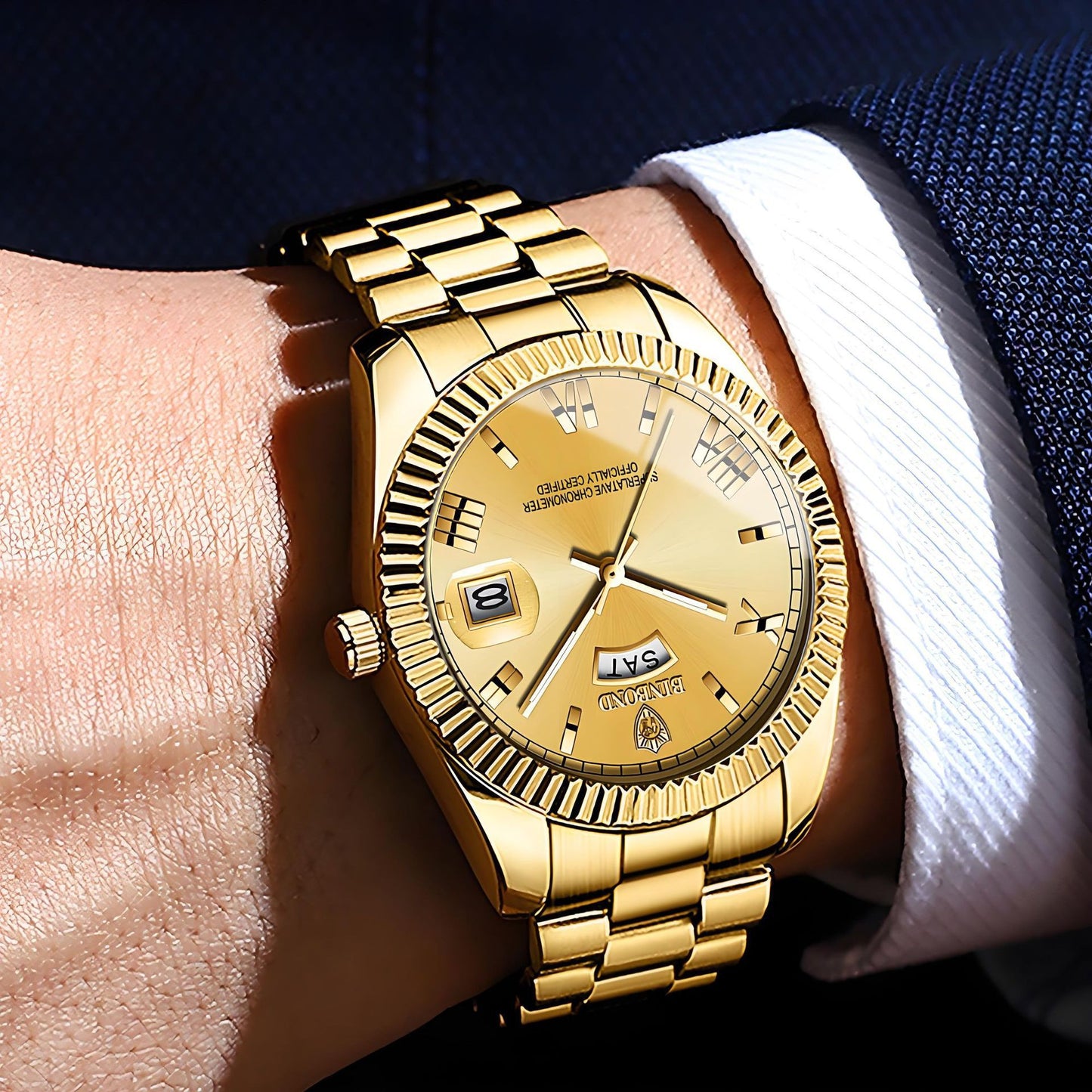 Classic Business Quartz Watch with Date Display