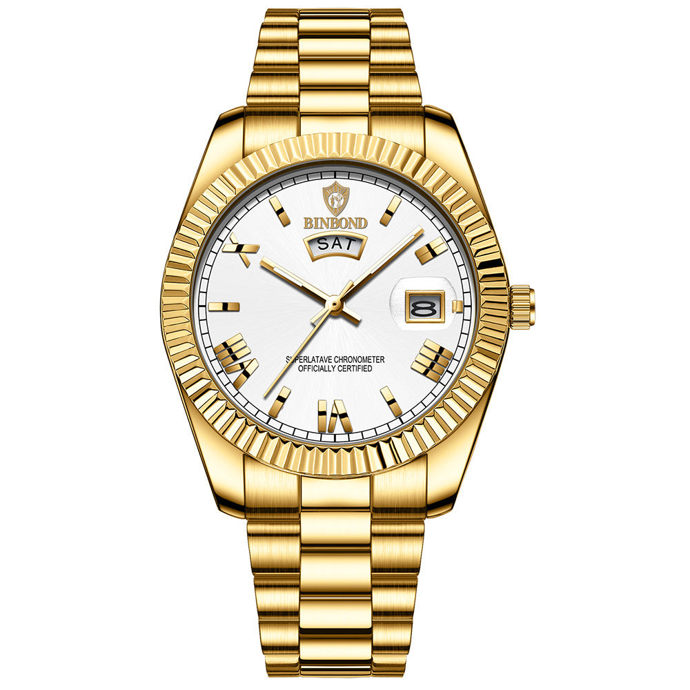 Classic Business Quartz Watch with Date Display