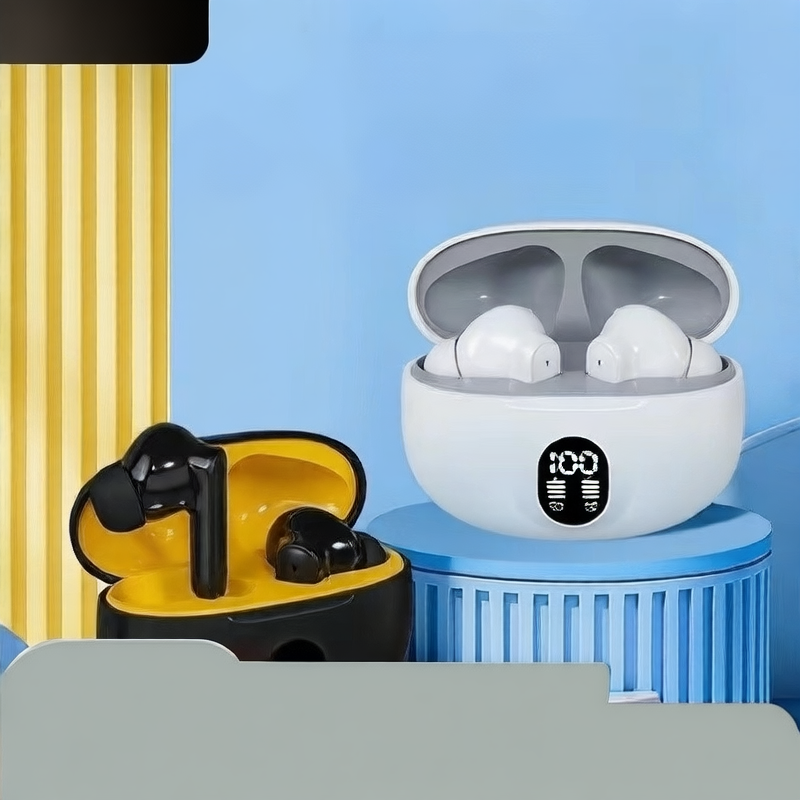 Bluetooth headphones with digital display