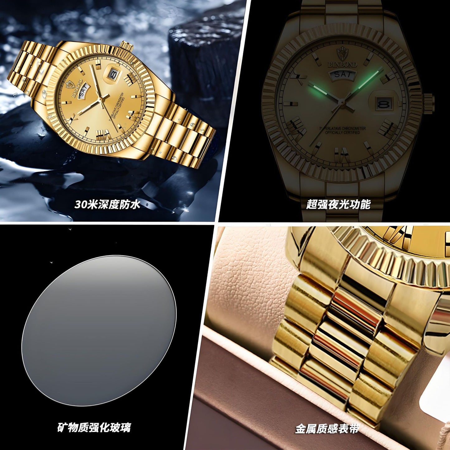 Classic Business Quartz Watch with Date Display